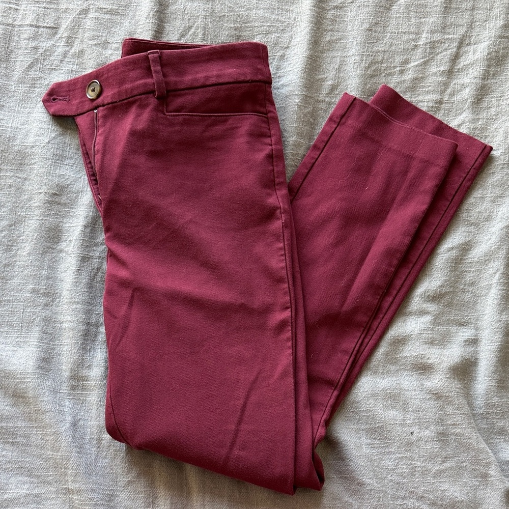 LOFT Ankle Pants in Deep Berry